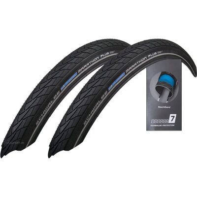 Opona rowerowa Schwalbe Marathon Plus - SmartGuard - 20" 1,75" - Czarna refleksja - Wszystkie rozmiary Opona rowerowa Schwalbe Marathon Plus - SmartGuard - 20" 1,75" - Czarna refleksja - Wszystkie rozmiary