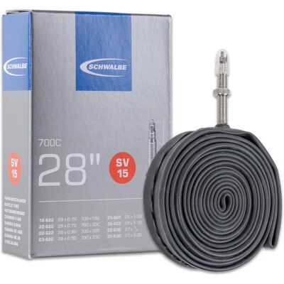 Schwalbe 700c Road Inner Tube - Black - 18-28mm - 50mm Valve - Road Tube Schwalbe 700c Road Inner Tube - Black - 18-28mm - 50mm Valve - Road Tube