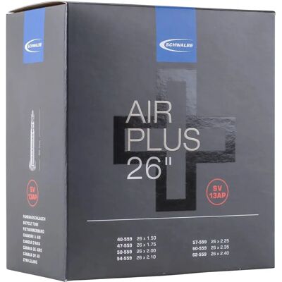 Chambre à air Schwalbe Air Plus 26" - Noir / 1.5" - 2.4" - Presta Chambre à air Schwalbe Air Plus 26" - Noir / 1.5" - 2.4" - Presta