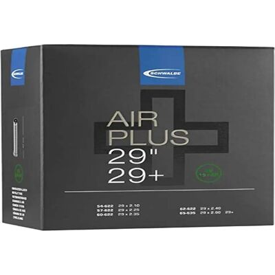 Schwalbe AV 19+AP (Air Plus) 29+ Câmara de ar de bicicleta - 29& (54/65-622) AV 40 mm Schwalbe AV 19+AP (Air Plus) 29+ Câmara de ar de bicicleta - 29& (54/65-622) AV 40 mm