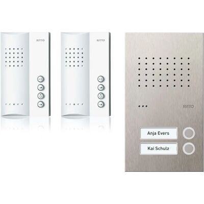 Schneider Electric Ritto Gegensprechanlage - Edelstahl 2-Wege Audio für Zweifamilienhaus Schneider Electric Ritto Gegensprechanlage - Edelstahl 2-Wege Audio für Zweifamilienhaus