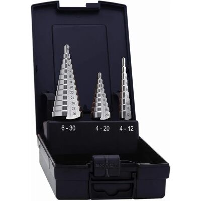Set di punte a gradini HSS Exact 05332 - 3 pezzi, 6-30mm Set di punte a gradini HSS Exact 05332 - 3 pezzi, 6-30mm