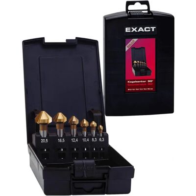 Exact 05567 Kit de Svasatori Conici HSS TiN 90° - 6 pièces - Publicité Exact 05567 Kit de Svasatori Conici HSS TiN 90° - 6 pièces - Publicité