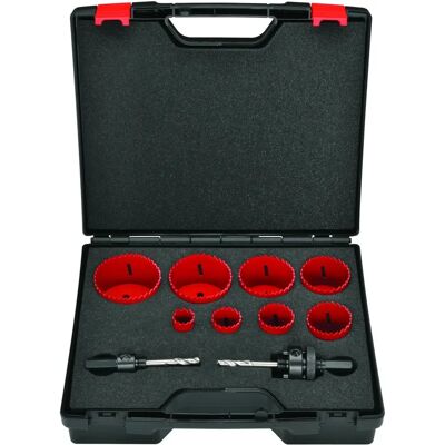 Exact Kit for Hole Saws - 10 pcs, Multi Material, 22-68mm, Plastic Case Exact Kit for Hole Saws - 10 pcs, Multi Material, 22-68mm, Plastic Case