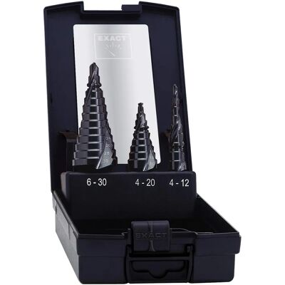 Exact 07024 HSS TiALN Step Drill - 4-12/4-20/6-30mm Exact 07024 HSS TiALN Step Drill - 4-12/4-20/6-30mm
