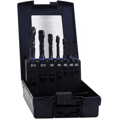 Exact Thread Tap Set - 7 Pieces M3 to M12 - Durable HSS-E Exact Thread Tap Set - 7 Pieces M3 to M12 - Durable HSS-E