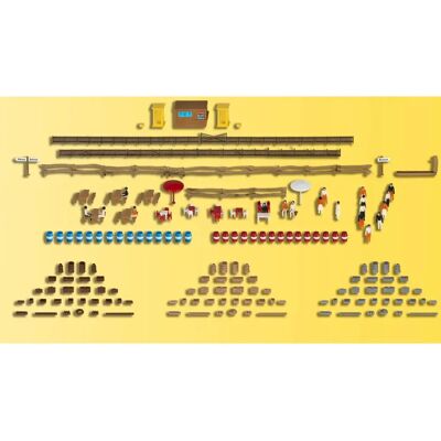 Kibri 37490 Accessories Set - Figures, Fences, Buildings - Model Type Kibri 37490 Accessories Set - Figures, Fences, Buildings - Model Type