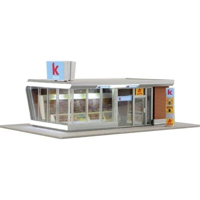 Kibri 39009 Modern H0 Kiosk with LED Lighting - Model Railway Accessory Kibri 39009 Modern H0 Kiosk with LED Lighting - Model Railway Accessory
