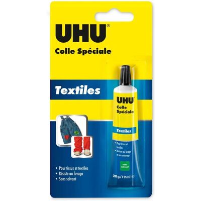 Colle Spéciale Textiles UHU - 20g - Publicité Colle Spéciale Textiles UHU - 20g - Publicité
