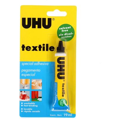 Pegamento Textil UHU - Resistente al agua, Transparente, 20g Pegamento Textil UHU - Resistente al agua, Transparente, 20g