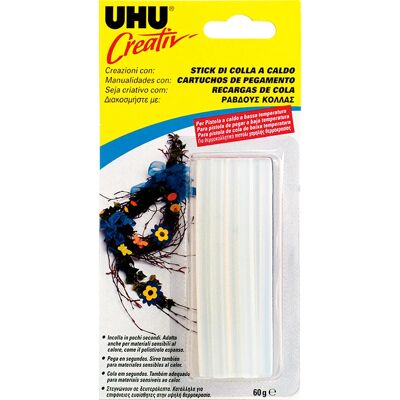 UHU D1522 Barra de pegamento caliente de baja temperatura - 15 piezas UHU D1522 Barra de pegamento caliente de baja temperatura - 15 piezas