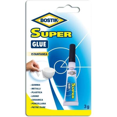 Colla Super Bostik - Incollaggio Invisibile Istantaneo - Super Glue GR 3 Colla Super Bostik - Incollaggio Invisibile Istantaneo - Super Glue GR 3