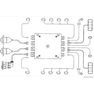 Herth+Buss Jakoparts Scatola di giunzione per cavi - 16 porte, copertura in plastica Herth+Buss Jakoparts Scatola di giunzione per cavi - 16 porte, copertura in plastica