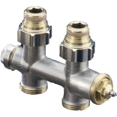 Oventrop Multiblock T raccord de connexion - Raccord deux tubes pour radiateurs 1/2" femelle - Publicité Oventrop Multiblock T raccord de connexion - Raccord deux tubes pour radiateurs 1/2" femelle - Publicité