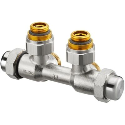 Oventrop Nickeliertes Messing Multiflex Verschraubung - 1015875 - Eck, Rechts Oventrop Nickeliertes Messing Multiflex Verschraubung - 1015875 - Eck, Rechts