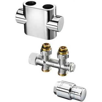 Oventrop Format Therm Juego de Conexión Radiador - Baño 3 Vías Cromo Oventrop Format Therm Juego de Conexión Radiador - Baño 3 Vías Cromo