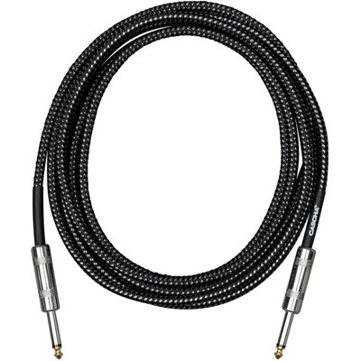 Kabel gitarowy Cascha Standard Line Prosty Czarny Tweed - Kabel gitarowy Kabel gitarowy Cascha Standard Line Prosty Czarny Tweed - Kabel gitarowy