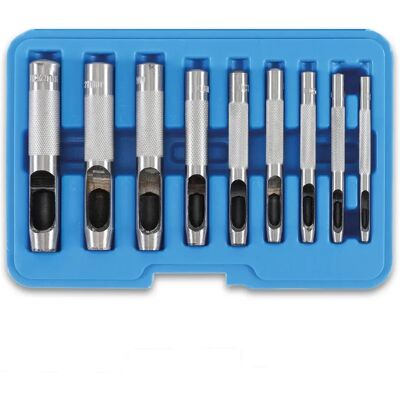 BGS technic Compact Hole Punch Set - Hole Punch Set for Leather, Rubber, Cardboard - 9 Pieces BGS technic Compact Hole Punch Set - Hole Punch Set for Leather, Rubber, Cardboard - 9 Pieces