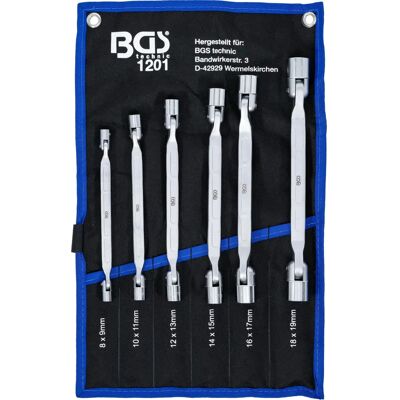 BGS TECHNIC Juego de Llaves de Anillo Doble - Flexibles, Tallas SW 8x9 a SW 18x19 BGS TECHNIC Juego de Llaves de Anillo Doble - Flexibles, Tallas SW 8x9 a SW 18x19