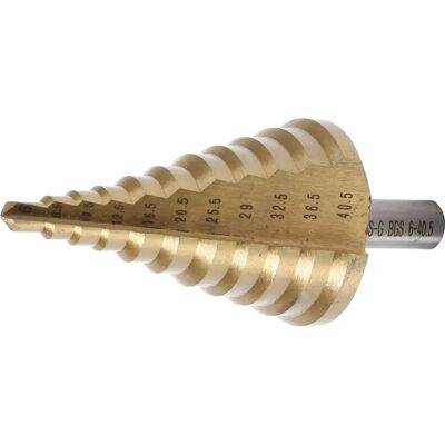 BGS Titanium Step Drill - 11 Sizes 6-40.5mm - Durable BGS Titanium Step Drill - 11 Sizes 6-40.5mm - Durable