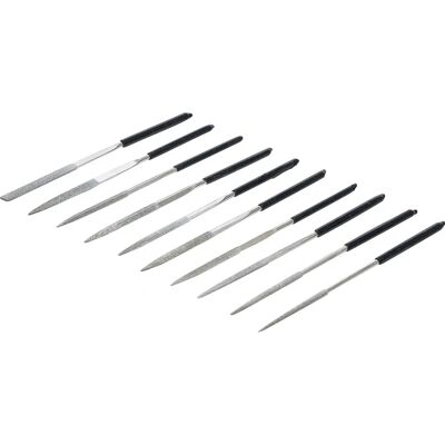 Juego de limas de diamante BGS TECHNIC - Varias formas - 140mm - Con mangos aislados - Grano 100 Juego de limas de diamante BGS TECHNIC - Varias formas - 140mm - Con mangos aislados - Grano 100