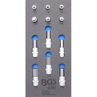 BGS 12,5 mm (1/2") 12-piece Hex Socket Set - Tool Organizer BGS 12,5 mm (1/2") 12-piece Hex Socket Set - Tool Organizer