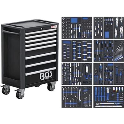 Carro de herramientas BGS - 8 cajones, 259 herramientas, profesional Carro de herramientas BGS - 8 cajones, 259 herramientas, profesional