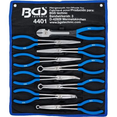BGS TECHNIC Juego de Alicates Extra Larga para Conectores y Bujías - Set de 9 BGS TECHNIC Juego de Alicates Extra Larga para Conectores y Bujías - Set de 9