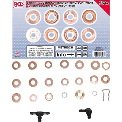 Bgs Technic - Set koperen afdichtingsringen - Universele voertuiggroottes Bgs Technic - Set koperen afdichtingsringen - Universele voertuiggroottes
