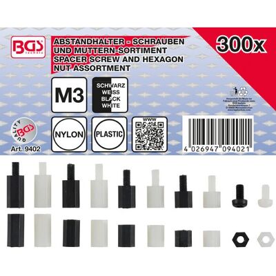 BGS TECHNIC 9402 Schraubenset - Nylon Abstandshalter & Muttern BGS TECHNIC 9402 Schraubenset - Nylon Abstandshalter & Muttern