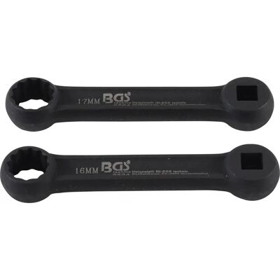 BGS technic Zestaw kluczy pierścieniowych do mocowania silnika Mercedes-Benz SW 16 mm SW 17 mm BGS technic Zestaw kluczy pierścieniowych do mocowania silnika Mercedes-Benz SW 16 mm SW 17 mm