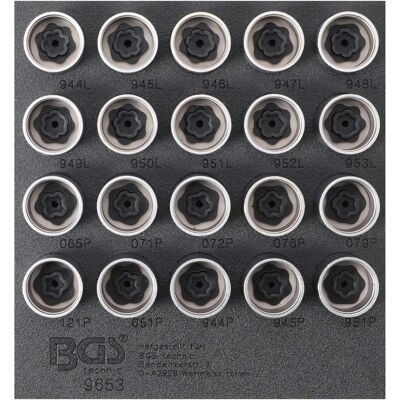 BGS Wielvergrendelingssleutels - 20 st., Zilver/Zwart, voor Volvo BGS Wielvergrendelingssleutels - 20 st., Zilver/Zwart, voor Volvo