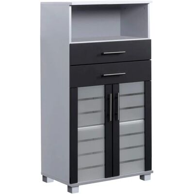 SCHILDMEYER Nikosia Badezimmerschrank - Modern, Glastüren, 2 Schubladen SCHILDMEYER Nikosia Badezimmerschrank - Modern, Glastüren, 2 Schubladen