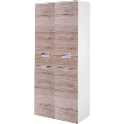 SCHILDMEYER Mars Bad-Hochschrank - 4-türig, weiß-eichefb. natur, 65cm SCHILDMEYER Mars Bad-Hochschrank - 4-türig, weiß-eichefb. natur, 65cm