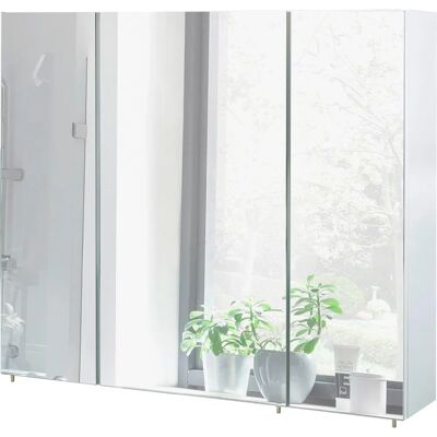 MÖBELPARTNER Weiß Glanz Badezimmer Spiegelschrank, 3 Türen, 90cm Breite MÖBELPARTNER Weiß Glanz Badezimmer Spiegelschrank, 3 Türen, 90cm Breite
