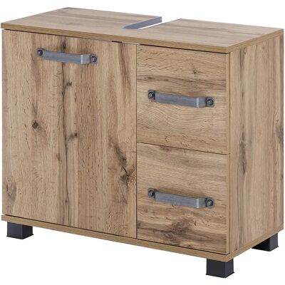 SCHILDMEYER Milan Waschbeckenunterschrank - 65x59x32cm, 1 Tür & 2 Schubladen - Braun SCHILDMEYER Milan Waschbeckenunterschrank - 65x59x32cm, 1 Tür & 2 Schubladen - Braun