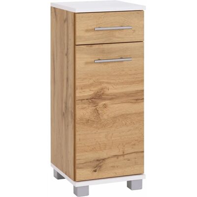 SCHILDMEYER Rhodos Badezimmerunterschrank - 30cm, Weiß & Wotaneiche, Made in Germany SCHILDMEYER Rhodos Badezimmerunterschrank - 30cm, Weiß & Wotaneiche, Made in Germany