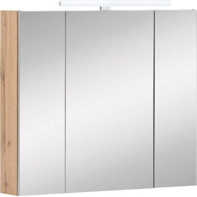SCHILDMEYER Duo - 3 deuren - transparante voorzijde - eiken - Spiegelschrank SCHILDMEYER Duo - 3 deuren - transparante voorzijde - eiken - Spiegelschrank