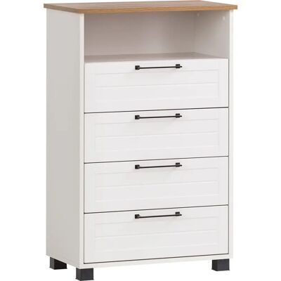 SCHILDMEYER Jelda Garderobenschrank - Weiß mit Eiche-Details - 62,4cm SCHILDMEYER Jelda Garderobenschrank - Weiß mit Eiche-Details - 62,4cm