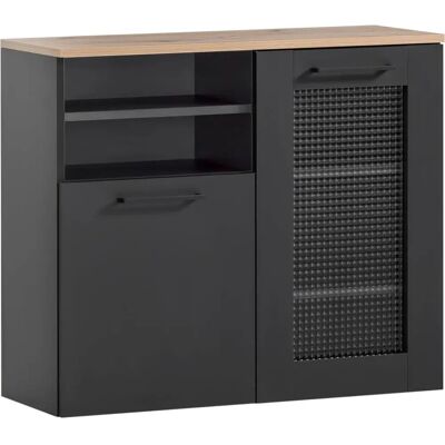 SCHILDMEYER Malte Unterschrank - 80cm, schwarz & Eiche, 2 Stück, FSC SCHILDMEYER Malte Unterschrank - 80cm, schwarz & Eiche, 2 Stück, FSC