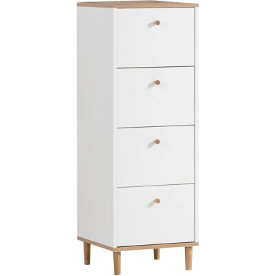 SCHILDMEYER Hilda Sideboard - 4 Schubladen, Weiß & Eiche SCHILDMEYER Hilda Sideboard - 4 Schubladen, Weiß & Eiche