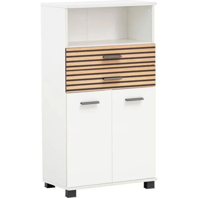 Schildmeyer Katta Badezimmerschrank - 2 Türen, 2 Schubladen, Weiß - Badezimmermöbel Schildmeyer Katta Badezimmerschrank - 2 Türen, 2 Schubladen, Weiß - Badezimmermöbel