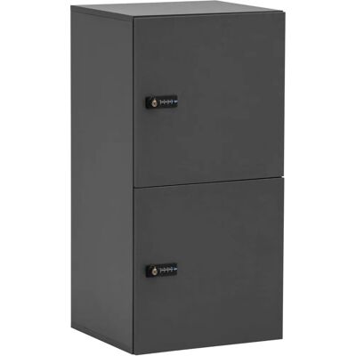MÖBELPARTNER Schlossbarer Stauraum-Schrank - Anthrazit - 45,4x40,7x92,6cm MÖBELPARTNER Schlossbarer Stauraum-Schrank - Anthrazit - 45,4x40,7x92,6cm