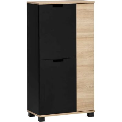 Schildmeyer Emmik Stauraumschrank - Verstellbare Einlegeböden - Schwarz/Weißeiche - 60cm Breite Schildmeyer Emmik Stauraumschrank - Verstellbare Einlegeböden - Schwarz/Weißeiche - 60cm Breite