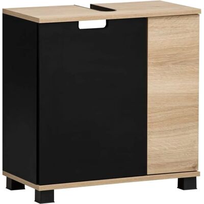 Meuble sous évier Schildmeyer Emmik - Chêne blanc et noir - 59cm - Publicité Meuble sous évier Schildmeyer Emmik - Chêne blanc et noir - 59cm - Publicité