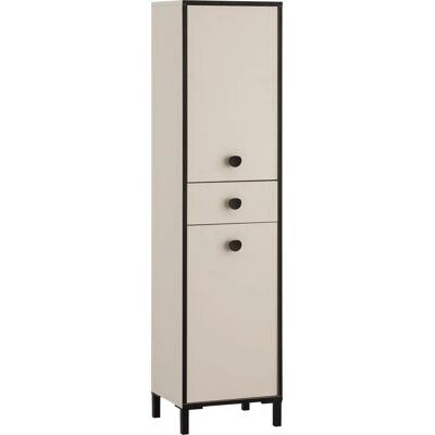 Badkamerkast Schildmeyer Edda - 2 Deuren, 1 Laden - Crème Beige - Gemaakt in Duitsland Badkamerkast Schildmeyer Edda - 2 Deuren, 1 Laden - Crème Beige - Gemaakt in Duitsland