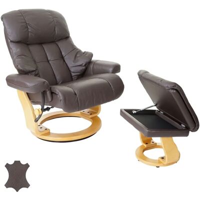 Fauteuil Relax MCA Furniture Calgary XXL - Cuir & Bois - Supporte 180kg - Publicité Fauteuil Relax MCA Furniture Calgary XXL - Cuir & Bois - Supporte 180kg - Publicité