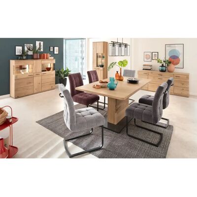 Woodford Highboard Monta - Massive Holztüren, Natürlicher Look, Vitrinenfächer - Highboard Woodford Highboard Monta - Massive Holztüren, Natürlicher Look, Vitrinenfächer - Highboard
