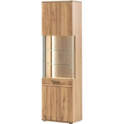 Woodford Monta Vitrine - Massiv Eiche, Glastür, Optional Beleuchtung - Vitrine Woodford Monta Vitrine - Massiv Eiche, Glastür, Optional Beleuchtung - Vitrine