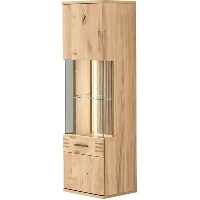 Woodford Monta Hängeschrank - Massiv Eiche, Sicherheitsglas, LED (Optional) - Wandregal Woodford Monta Hängeschrank - Massiv Eiche, Sicherheitsglas, LED (Optional) - Wandregal